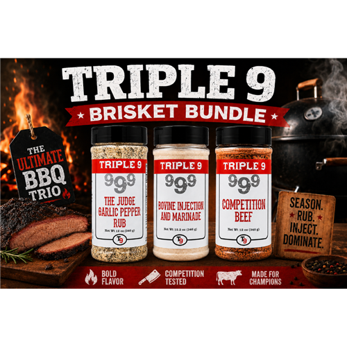 Triple 9 Brisket Bundle packaging with barbecue-themed design
