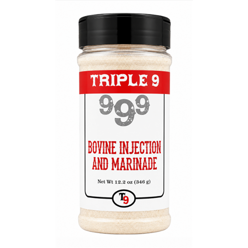 Triple 9 999 Bovine Injection and Marinade container on a white background