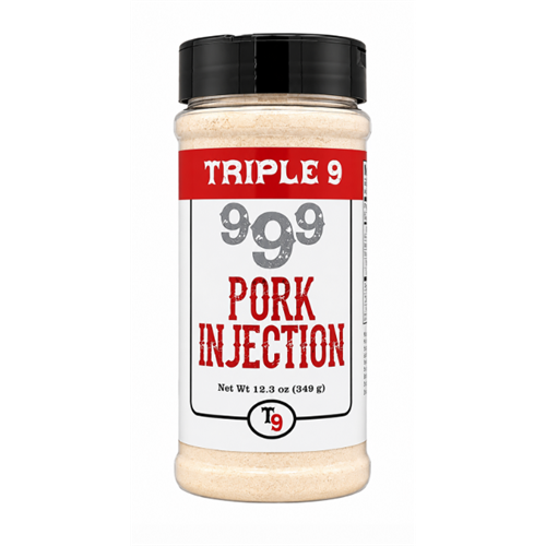 Triple 9 999 Pork Injection container on a white background