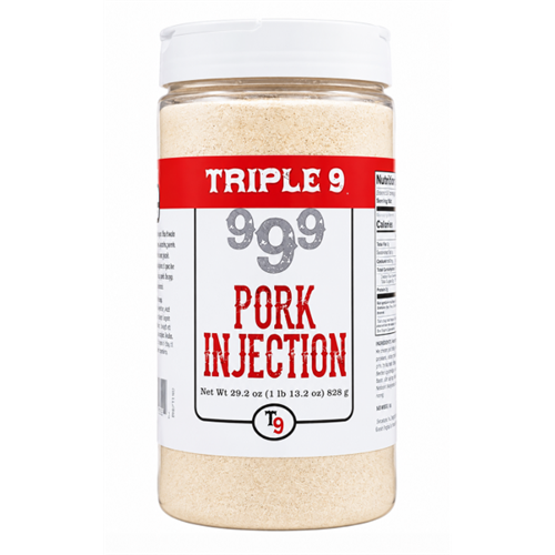 Triple 9 999 Pork Injection container on a white background