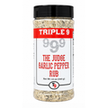 Triple 9 The Judge Garlic Pepper Rub container on a white background