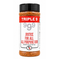 Triple 9 all purpose rub seasoning container on a white background