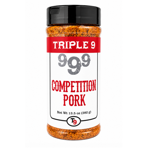 Triple 9 999 Competition Pork seasoning jar on a white background