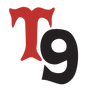 Logo with a red 'T' and black '9' on a white background